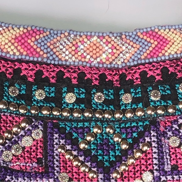 ELLIE WILDE BY MON CHERI Size 2 Beaded Embroidered (Top Only) Belly Dance Boho - Picture 3 of 7